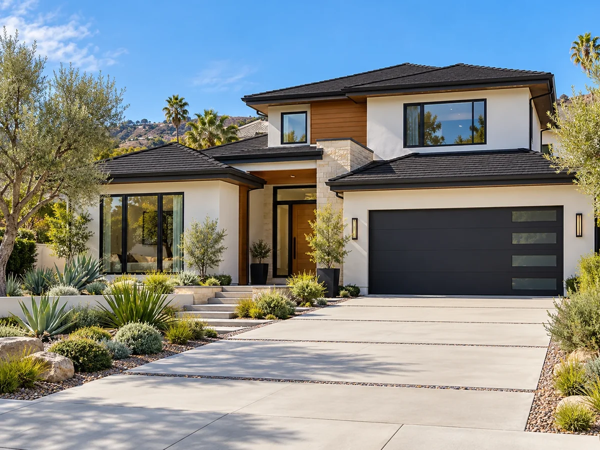 Southern California house with a modern roof