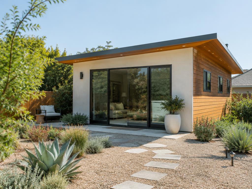 Illustrative detached ADU in a Los Angeles County backyard